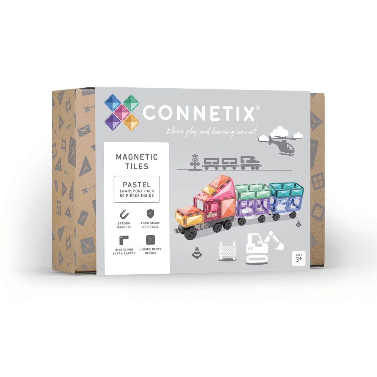 Connetix tiles Pastel Transport pack 50 pcs
