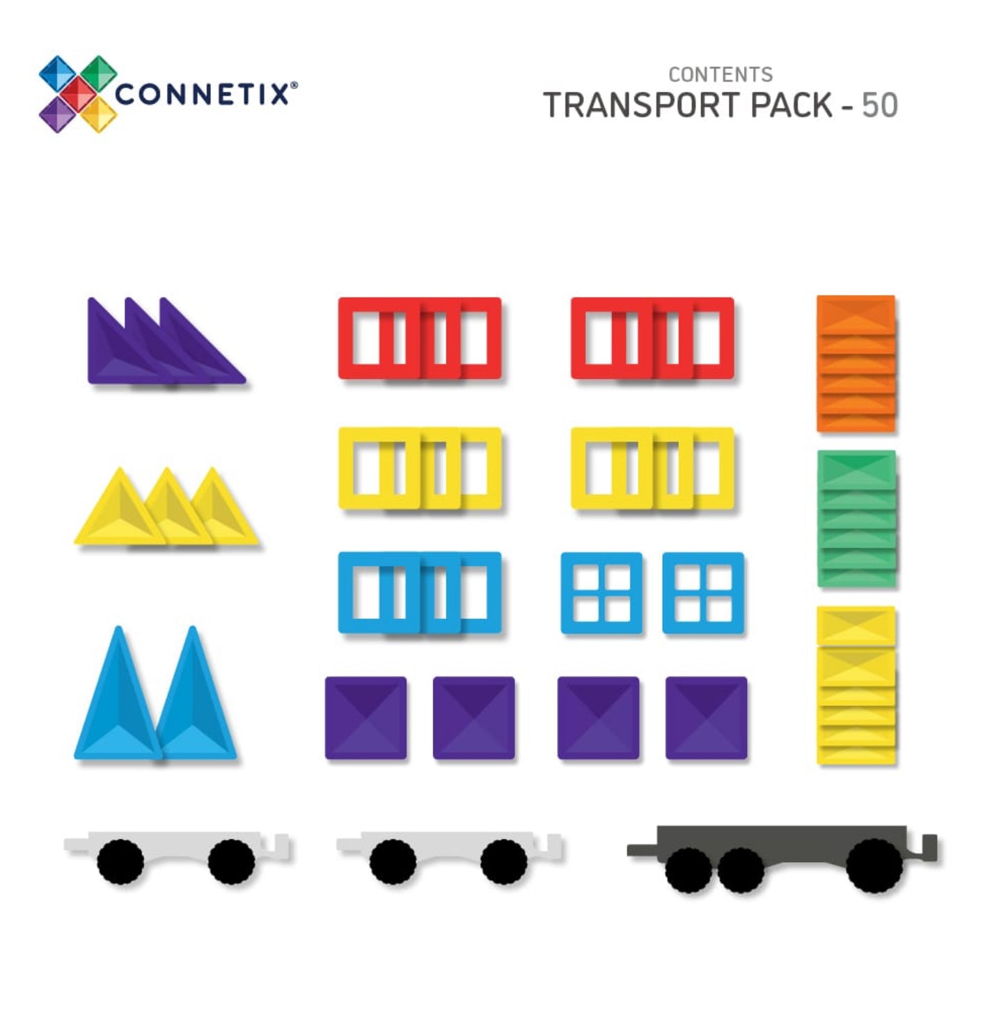 Connetix Tiles Rainbow Transport Pack 50pcs