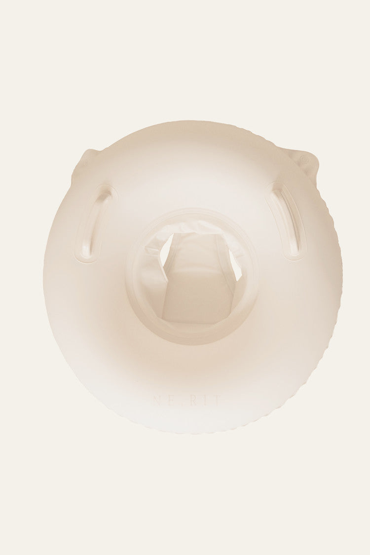 Inflatable Swim Ring, Cream with a Supportive Seat for Toddlers