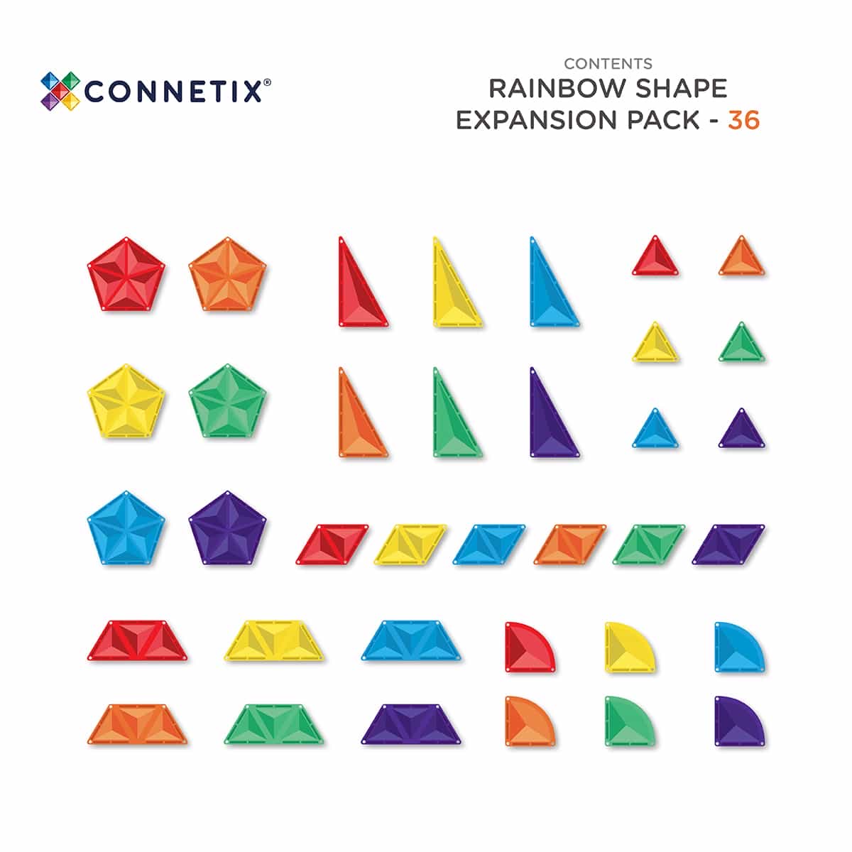 Connetix Tiles Rainbow Shape Expansion Pack 36 pcs