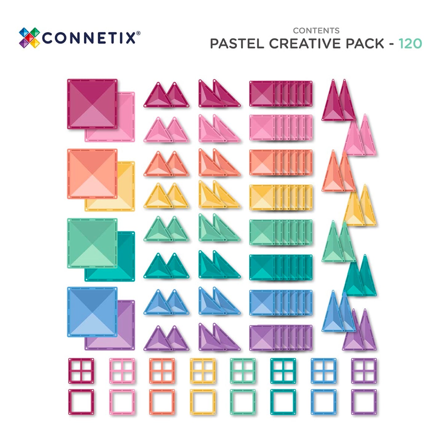 Connetix tiles Pastel Creative Pack 120 pcs