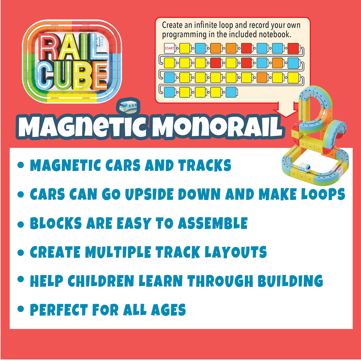 Rail Cube Magnetic Monorail Deluxe Set