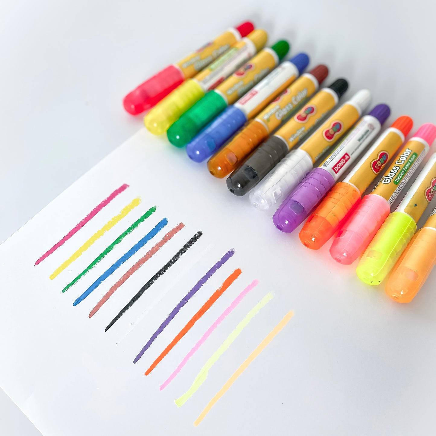 Washable window gel crayons (Glass colors)