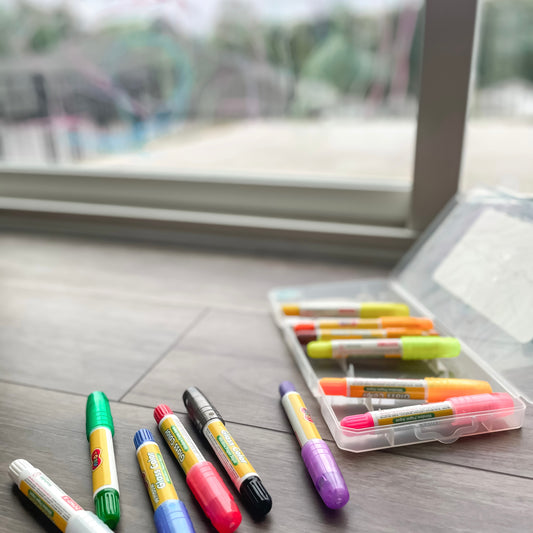 Washable window gel crayons (Glass colors)