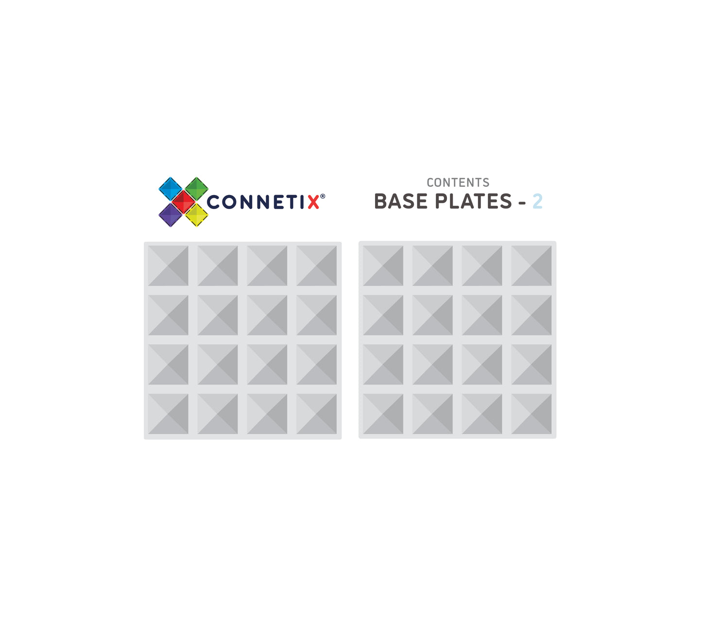 Connetix Tiles 2pcs Clear Base Plates